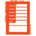 Car Dealer Depot Versa-Tag Kleer-Bak Stock Stickers, 3" X 4", 100 Per Box: Orange Pk 424